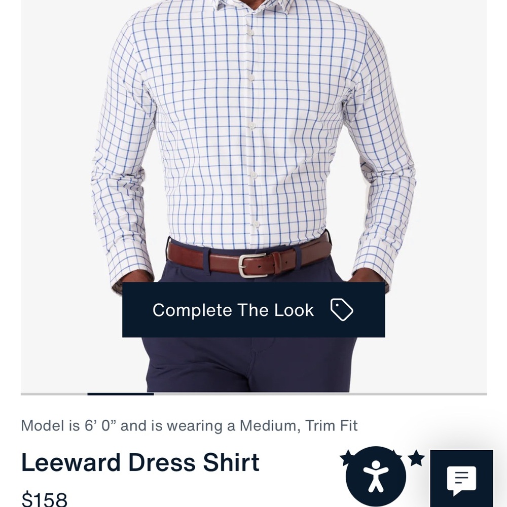 Mizzen+Main White and Blue Grid Dress Shirt